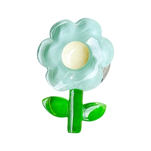 Minimalist light blue tulip flower expanding air cushion cell phone socket grip stand