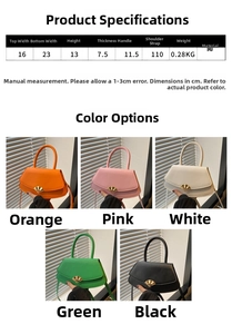 Tableau des tailles et couleurs pour sacs à main en éventail en cinq coloris tendance