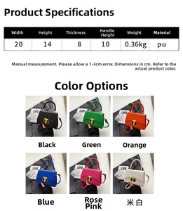 Detail view of crocodile pattern PU leather handbag with specific size and weight specs