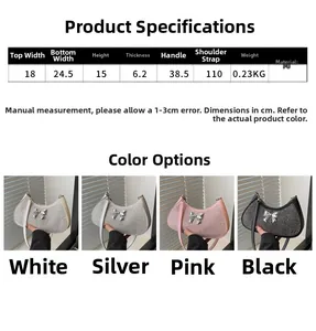 Detailed size chart and four-color display of hobo bags with metallic rivet studs
