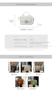 Quilted crossbody bag details showing material specs and dimensions on 2024 chic flap bag