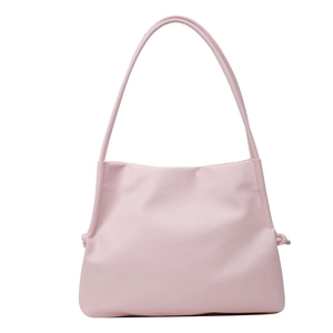 Borsa tote rosa minimalista con eleganti dettagli a nodo sui lati per donna