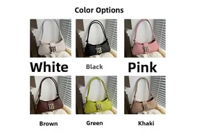 Various colors of matte leather shoulder bags with metal M logo and knotted straps