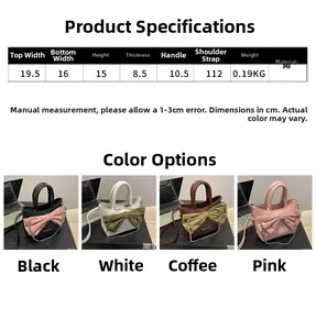 Tableau des tailles détaillé avec dimensions du sac à bandoulière en similicuir