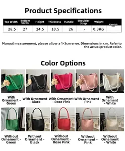 Spécifications de taille et options de couleurs pour le sac fourre-tout seau en cuir PU