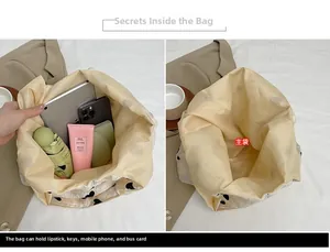 Interior view showing the large capacity of the textured heart canvas tote bag