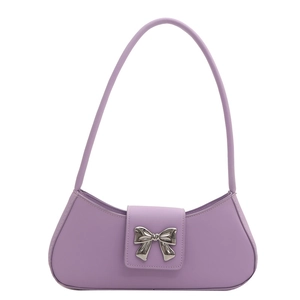 Lavender purple underarm bag with silver butterfly hardware for a chic 2024 style