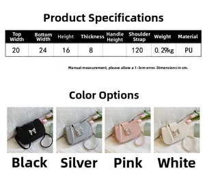 Detaillierte Größentabelle und Maße für die quadratische Mini-Schultertasche aus PU-Leder