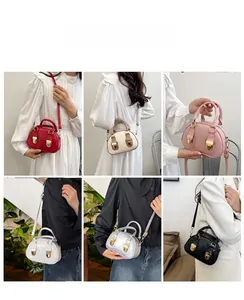 Detail showing various colors of Boston oil wax leather crossbody bags for women