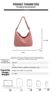 Pink corduroy tote bag set with size measurements and detailed product dimensions