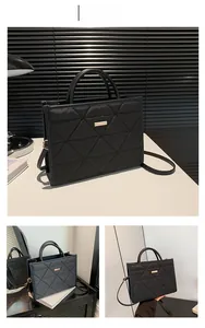 Detail of black quilted shoulder bag featuring gold hardware and nylon texture