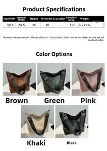 Detail view of large capacity tote bag with ethnic pattern strap in five colors