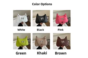 Six available colors of the bow knot underarm bag including white, black, and khaki