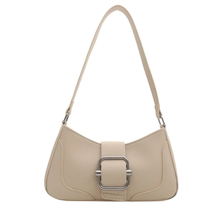 Sac à bandoulière crème minimaliste avec boucle argentée vintage au style épuré