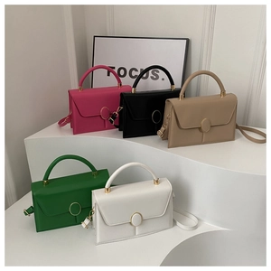 Sac Bandoulière Tendance En Cuir PU Pour Femmes Boucle Dorée Rabat Poignée Sac À Main Élégant Quotidien