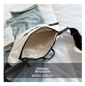 Structure interne du sac en tissu Oxford blanc montrant le compartiment principal