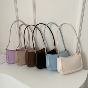 Retro PU Leather Underarm Bag For Women Minimalist Hobo Shoulder Handbag Versatile Fashion Baguette Bag Daily Commute