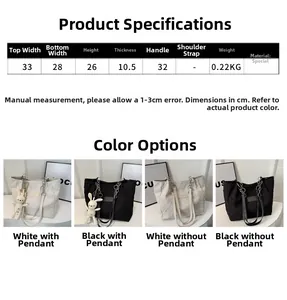 Guide des tailles et dimensions pour le grand sac fourre-tout en toile avec breloque