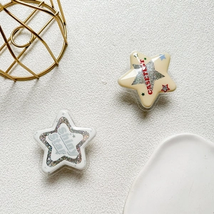 Close-up of star-shaped phone sockets with glitter and Shiny Star print details