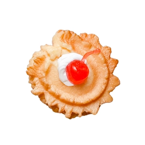 3D cherry cream waffle phone grip stand with realistic dessert texture for mobile devices
