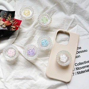 Blumen Handyhalter Set mit glitzernden Perlen in verschiedenen Pastellfarben