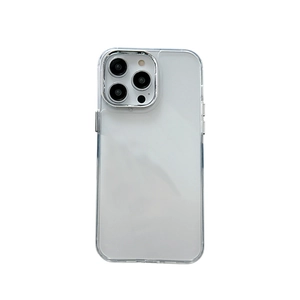 Minimalist clear iPhone 16 case with electroplated mirror finish and full camera protection