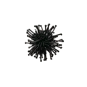 Black beaded expandable phone socket holder for grip and desktop viewing stand