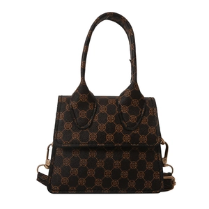 Vintage monogram mini shoulder bag in black and brown with adjustable strap