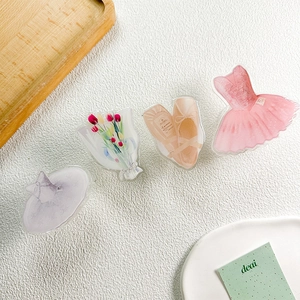 Set aus Acryl-Anhängern mit Ballett-Thema, rosa Ballettkleid und Tulpenmotiven für Handy