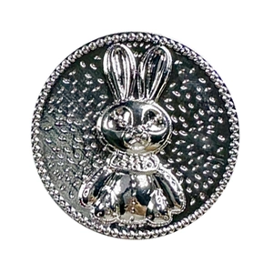 Silver bunny phone grip stand with embossed rabbit pattern and beaded texture
