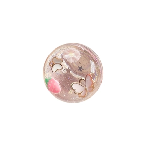 Sparkly glitter strawberry butterfly pop socket for phone with transparent resin charm