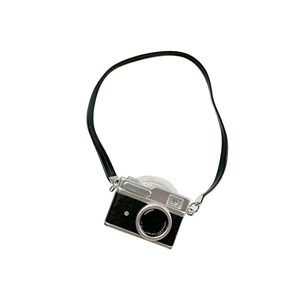 Vintage camera-shaped expandable phone socket grip with black leather strap