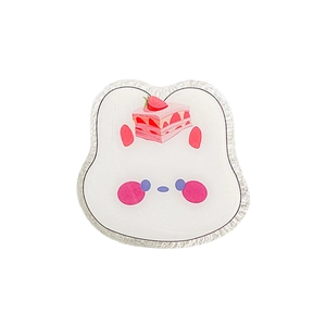 Cute Korean style cartoon rabbit grip tok with strawberry cake pattern for smartphones