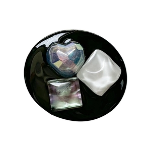 Luxury heart and square gemstone phone grip stand with adjustable telescopic back sticker