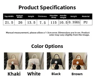 Guide des tailles et mesures détaillées pour le sac à main tendance en cuir PU souple