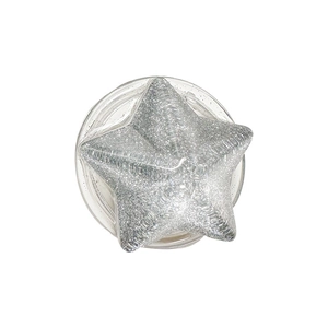 Sparkling silver glitter star phone grip holder with transparent collapsible base