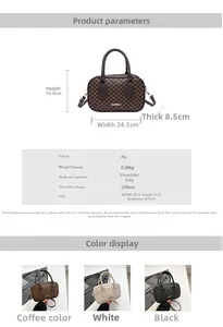 Detailed view of checkered crossbody bag with JINPIN logo and 120cm adjustable strap