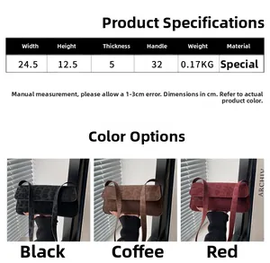 Detailed size chart and multi-color leopard print baguette bag dimensions for women