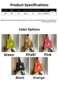 Spécifications détaillées et variantes de couleurs pour le mini sac à motif crocodile