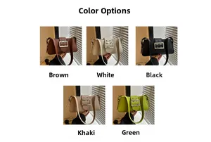 Minimalist vintage baguette underarm bags with oversized buckles in five stylish colors
