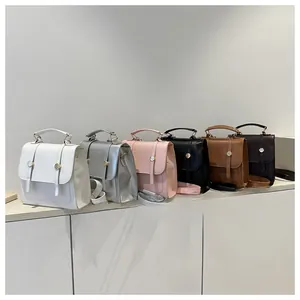 Detail view of vintage minimalist backpacks available in six diverse colors and textures