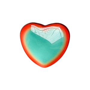 Dual-color gradient heart phone socket grip with glossy finish on a clean white background