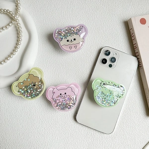 Niedlicher Cartoon Tier Handy Griff Tok Ausziehbarer Klappständer Acryl Treibsand Glitzer Stern Faltbare Halterung Für Handy