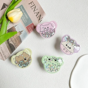 Niedliche Tier-Handyhalterungen mit Glitzer-Fließsand in Schwein- Frosch- und Bär-Designs