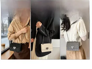 Three mini chain shoulder bags in leopard print and cream leather with metal buckles
