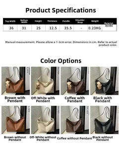 Detailed size guide and color matrix for minimalist tote bag showing dimensions and options