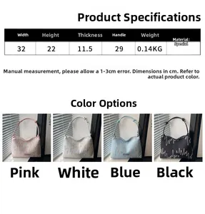 Detailed size chart and multi-color options for the graffiti print fashion tote bag