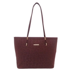 Große weinrote Tote-Tasche mit Leopardenmuster, Golddekor und langen Schultergurten