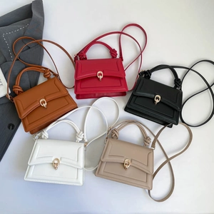 Borsa A Mano Da Donna Alla Moda In Pelle PU Manico Con Nodo Borsa A Tracolla Con Chiusura Girevole In Metallo Dorato