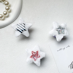 Plush star-shaped expandable phone grip holder with sparkling sequins in minimalist ins style